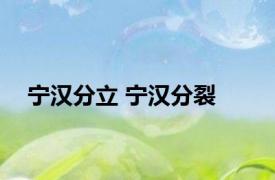 宁汉分立 宁汉分裂 