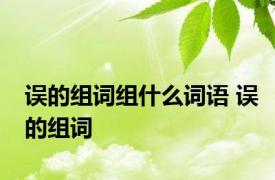 误的组词组什么词语 误的组词 