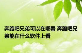 奔跑吧兄弟可以在哪看 奔跑吧兄弟能在什么软件上看