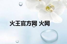 火王官方网 火网 