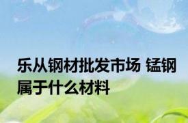 乐从钢材批发市场 锰钢属于什么材料
