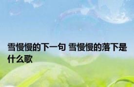 雪慢慢的下一句 雪慢慢的落下是什么歌 