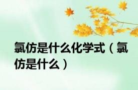氯仿是什么化学式（氯仿是什么）