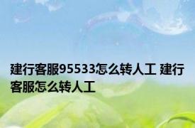 建行客服95533怎么转人工 建行客服怎么转人工