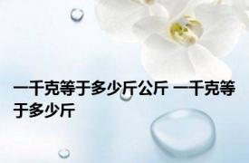 一千克等于多少斤公斤 一千克等于多少斤