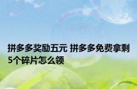 拼多多奖励五元 拼多多免费拿剩5个碎片怎么领