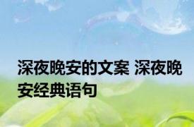 深夜晚安的文案 深夜晚安经典语句