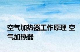 空气加热器工作原理 空气加热器 