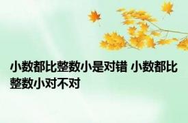 小数都比整数小是对错 小数都比整数小对不对 