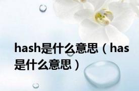 hash是什么意思（has是什么意思）