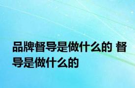 品牌督导是做什么的 督导是做什么的