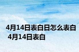 4月14日表白日怎么表白 4月14日表白 