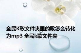 全民K歌文件夹里的歌怎么转化为mp3 全民k歌文件夹 