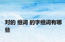 对的 组词 的字组词有哪些 