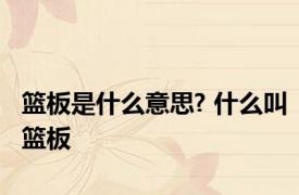 篮板是什么意思? 什么叫篮板