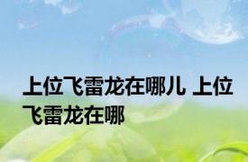 上位飞雷龙在哪儿 上位飞雷龙在哪