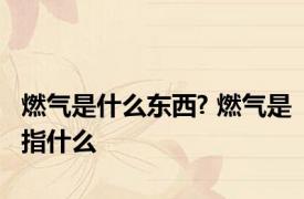 燃气是什么东西? 燃气是指什么