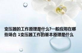 变压器的工作原理是什么?一般应用在哪些场合 1变压器工作的基本原理是什么