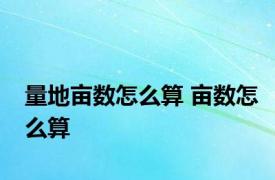量地亩数怎么算 亩数怎么算