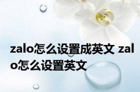 zalo怎么设置成英文 zalo怎么设置英文