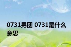 0731男团 0731是什么意思