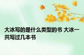 大冰写的是什么类型的书 大冰一共写过几本书