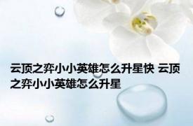 云顶之弈小小英雄怎么升星快 云顶之弈小小英雄怎么升星