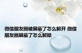 微信朋友圈被屏蔽了怎么解开 微信朋友圈屏蔽了怎么解除