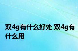 双4g有什么好处 双4g有什么用