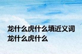 龙什么虎什么填近义词 龙什么虎什么