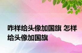 咋样给头像加国旗 怎样给头像加国旗
