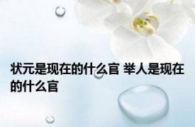状元是现在的什么官 举人是现在的什么官