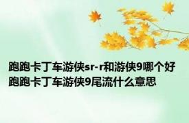 跑跑卡丁车游侠sr-r和游侠9哪个好 跑跑卡丁车游侠9尾流什么意思