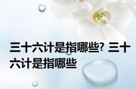 三十六计是指哪些? 三十六计是指哪些