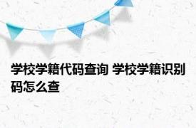 学校学籍代码查询 学校学籍识别码怎么查