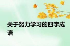 关于努力学习的四字成语
