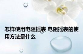 怎样使用电阻摇表 电阻摇表的使用方法是什么