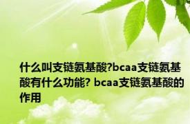 什么叫支链氨基酸?bcaa支链氨基酸有什么功能? bcaa支链氨基酸的作用