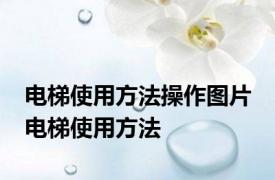 电梯使用方法操作图片 电梯使用方法