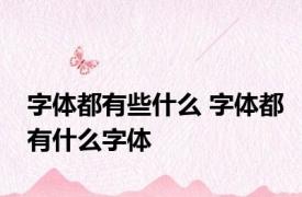 字体都有些什么 字体都有什么字体