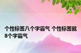 个性标签八个字霸气 个性标签就8个字霸气