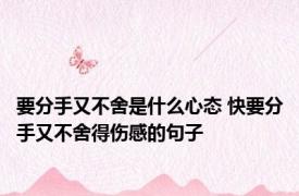要分手又不舍是什么心态 快要分手又不舍得伤感的句子