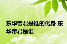 东华帝君是谁的化身 东华帝君是谁