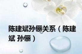 陈建斌孙俪关系（陈建斌 孙俪）