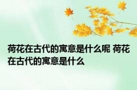 荷花在古代的寓意是什么呢 荷花在古代的寓意是什么