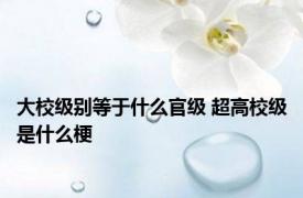 大校级别等于什么官级 超高校级是什么梗