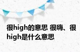 很high的意思 很嗨、很high是什么意思