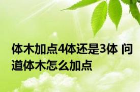 体木加点4体还是3体 问道体木怎么加点