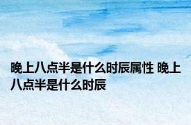 晚上八点半是什么时辰属性 晚上八点半是什么时辰