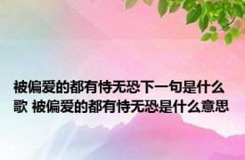 被偏爱的都有恃无恐下一句是什么歌 被偏爱的都有恃无恐是什么意思